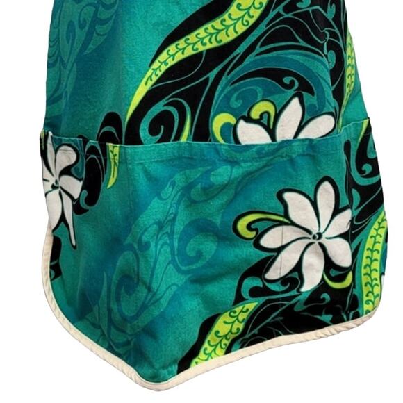 Local Design Made In Hawaii Womens Reversible Floral Craft Apron w Pockets - Picture 3 of 8